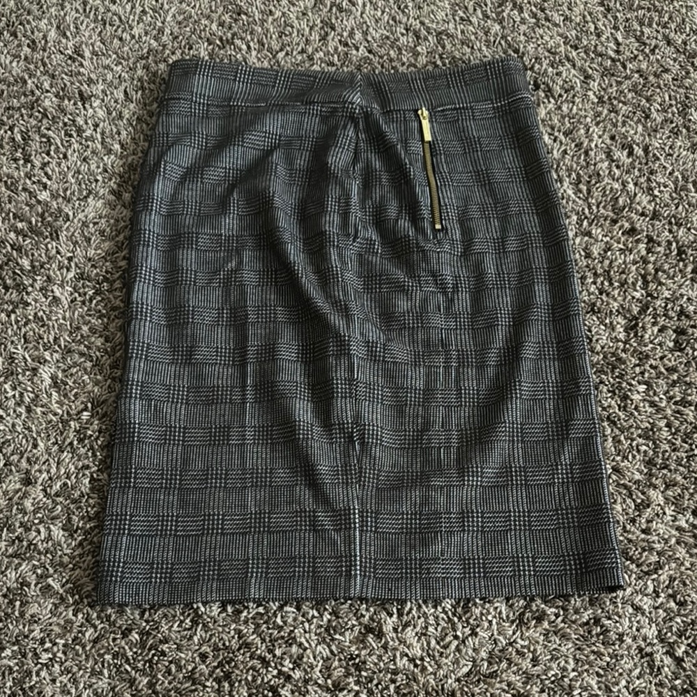 MICHAEL Michael Kors Black Plaid Midi Skirt